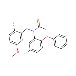 COc1ccc(I)c(CN(C(C)=O)c2cc(F)ccc2Oc2ccccc2)c1 ZINC000035259188