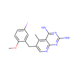 COc1ccc(I)cc1Cc1cnc2nc(N)nc(N)c2c1C ZINC000013646406