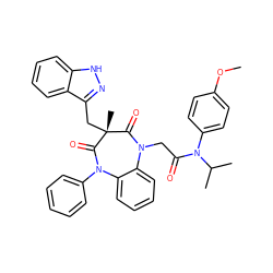 COc1ccc(N(C(=O)CN2C(=O)[C@@](C)(Cc3n[nH]c4ccccc34)C(=O)N(c3ccccc3)c3ccccc32)C(C)C)cc1 ZINC000026579244