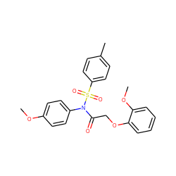 COc1ccc(N(C(=O)COc2ccccc2OC)S(=O)(=O)c2ccc(C)cc2)cc1 ZINC000001177275