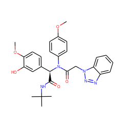 COc1ccc(N(C(=O)Cn2nnc3ccccc32)[C@@H](C(=O)NC(C)(C)C)c2ccc(OC)c(O)c2)cc1 ZINC000006074415