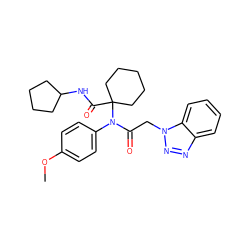 COc1ccc(N(C(=O)Cn2nnc3ccccc32)C2(C(=O)NC3CCCC3)CCCCC2)cc1 ZINC000000800178