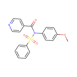 COc1ccc(N(C(=O)c2ccncc2)S(=O)(=O)c2ccccc2)cc1 ZINC000001050109