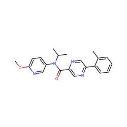 COc1ccc(N(C(=O)c2cnc(-c3ccccc3C)cn2)C(C)C)cn1 ZINC000049066494