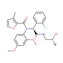 COc1ccc(N(C(=O)c2occc2C)[C@H](C(=O)NC[C@@H](C)O)c2ccccc2F)c(OC)c1 ZINC000040407357