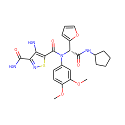 COc1ccc(N(C(=O)c2snc(C(N)=O)c2N)[C@@H](C(=O)NC2CCCC2)c2ccco2)cc1OC ZINC000012703764