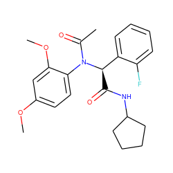 COc1ccc(N(C(C)=O)[C@H](C(=O)NC2CCCC2)c2ccccc2F)c(OC)c1 ZINC000040845877