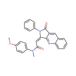 COc1ccc(N(C)C(=O)/C=C2\c3nc4ccccc4cc3C(=O)N2c2ccccc2)cc1 ZINC000029058592