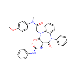 COc1ccc(N(C)C(=O)CN2C(=O)[C@@H](NC(=O)Nc3ccccc3)C(=O)N(c3ccccc3)c3ccccc32)cc1 ZINC000100819934