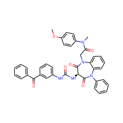 COc1ccc(N(C)C(=O)CN2C(=O)[C@H](NC(=O)Nc3cccc(C(=O)c4ccccc4)c3)C(=O)N(c3ccccc3)c3ccccc32)cc1 ZINC000150544882