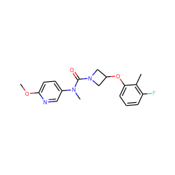 COc1ccc(N(C)C(=O)N2CC(Oc3cccc(F)c3C)C2)cn1 ZINC000049112353