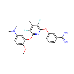 COc1ccc(N(C)C)cc1Oc1nc(Oc2cccc(C(=N)N)c2)c(F)c(C)c1F ZINC000013474047