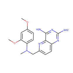 COc1ccc(N(C)Cc2ccc3nc(N)nc(N)c3n2)c(OC)c1 ZINC000003814909