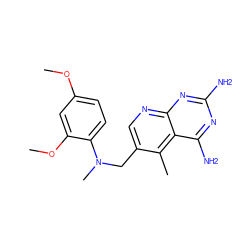 COc1ccc(N(C)Cc2cnc3nc(N)nc(N)c3c2C)c(OC)c1 ZINC000003814954