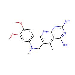 COc1ccc(N(C)Cc2cnc3nc(N)nc(N)c3c2C)cc1OC ZINC000003815016