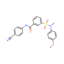 COc1ccc(N(C)S(=O)(=O)c2cccc(C(=O)Nc3ccc(C#N)cc3)c2)cc1 ZINC000014908532