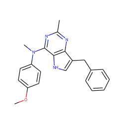 COc1ccc(N(C)c2nc(C)nc3c(Cc4ccccc4)c[nH]c23)cc1 ZINC000169328042