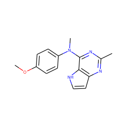 COc1ccc(N(C)c2nc(C)nc3cc[nH]c23)cc1 ZINC000096933252