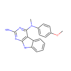 COc1ccc(N(C)c2nc(N)nc3[nH]c4ccccc4c23)cc1 ZINC000059184179