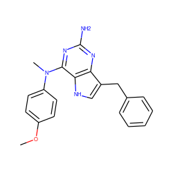 COc1ccc(N(C)c2nc(N)nc3c(Cc4ccccc4)c[nH]c23)cc1 ZINC001772620415