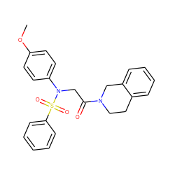 COc1ccc(N(CC(=O)N2CCc3ccccc3C2)S(=O)(=O)c2ccccc2)cc1 ZINC000000877300