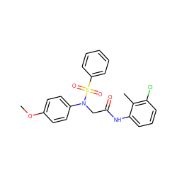 COc1ccc(N(CC(=O)Nc2cccc(Cl)c2C)S(=O)(=O)c2ccccc2)cc1 ZINC000000875706