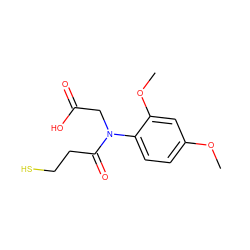 COc1ccc(N(CC(=O)O)C(=O)CCS)c(OC)c1 ZINC000028259756