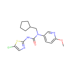COc1ccc(N(CC2CCCC2)C(=O)Nc2ncc(Cl)s2)cn1 ZINC000028130359