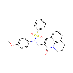 COc1ccc(N(Cc2cc3cccc4c3n(c2=O)CCC4)S(=O)(=O)c2ccccc2)cc1 ZINC000001501651