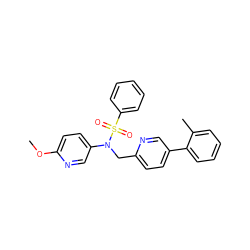 COc1ccc(N(Cc2ccc(-c3ccccc3C)cn2)S(=O)(=O)c2ccccc2)cn1 ZINC000040863231