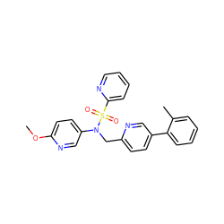 COc1ccc(N(Cc2ccc(-c3ccccc3C)cn2)S(=O)(=O)c2ccccn2)cn1 ZINC000040379591