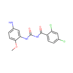 COc1ccc(N)cc1NC(=O)NC(=O)c1ccc(Cl)cc1Cl ZINC000013673966