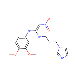 COc1ccc(N/C(=C/[N+](=O)[O-])NCCCn2ccnc2)cc1OC ZINC000101285158