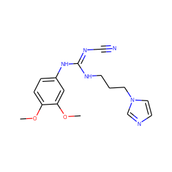 COc1ccc(N/C(=N/C#N)NCCCn2ccnc2)cc1OC ZINC000035899739