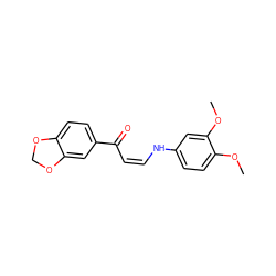 COc1ccc(N/C=C\C(=O)c2ccc3c(c2)OCO3)cc1OC ZINC000100467160