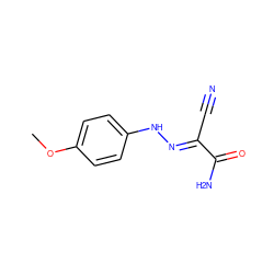 COc1ccc(N/N=C(\C#N)C(N)=O)cc1 ZINC000000493037