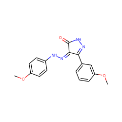 COc1ccc(N/N=C2\C(=O)NN=C2c2cccc(OC)c2)cc1 ZINC000049035123