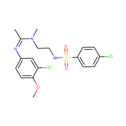 COc1ccc(N=C(C)N(C)CCNS(=O)(=O)c2ccc(Cl)cc2)cc1Cl ZINC000299846589