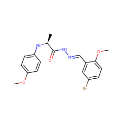 COc1ccc(N[C@@H](C)C(=O)N/N=C/c2cc(Br)ccc2OC)cc1 ZINC000005131261