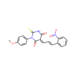 COc1ccc(N2C(=O)/C(=C/C=C/c3ccccc3[N+](=O)[O-])C(=O)NC2=S)cc1 ZINC000001197694