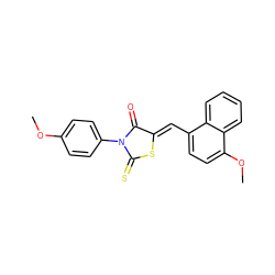 COc1ccc(N2C(=O)/C(=C/c3ccc(OC)c4ccccc34)SC2=S)cc1 ZINC000005172103