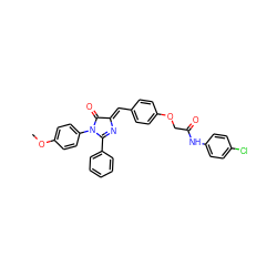 COc1ccc(N2C(=O)/C(=C/c3ccc(OCC(=O)Nc4ccc(Cl)cc4)cc3)N=C2c2ccccc2)cc1 ZINC000473115882