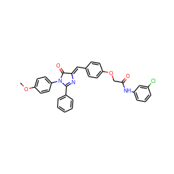 COc1ccc(N2C(=O)/C(=C/c3ccc(OCC(=O)Nc4cccc(Cl)c4)cc3)N=C2c2ccccc2)cc1 ZINC000473111402