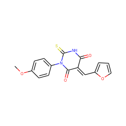 COc1ccc(N2C(=O)/C(=C/c3ccco3)C(=O)NC2=S)cc1 ZINC000000314020