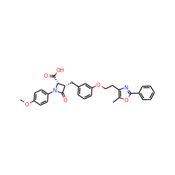 COc1ccc(N2C(=O)[C@@H](Cc3cccc(OCCc4nc(-c5ccccc5)oc4C)c3)[C@H]2C(=O)O)cc1 ZINC000029126212