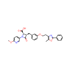 COc1ccc(N2C(=O)[C@H](Cc3cccc(OCCc4nc(-c5ccccc5)oc4C)c3)[C@@H]2C(=O)O)cn1 ZINC000029126570