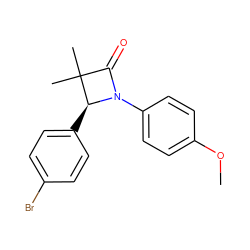 COc1ccc(N2C(=O)C(C)(C)[C@@H]2c2ccc(Br)cc2)cc1 ZINC000169324229