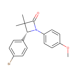 COc1ccc(N2C(=O)C(C)(C)[C@H]2c2ccc(Br)cc2)cc1 ZINC000169324227