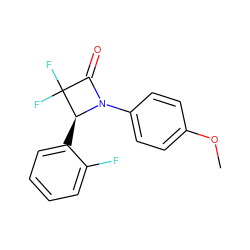 COc1ccc(N2C(=O)C(F)(F)[C@@H]2c2ccccc2F)cc1 ZINC000003185407