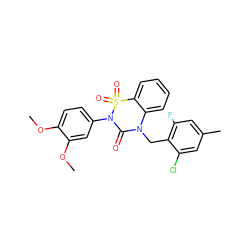 COc1ccc(N2C(=O)N(Cc3c(F)cc(C)cc3Cl)c3ccccc3S2(=O)=O)cc1OC ZINC000148917442